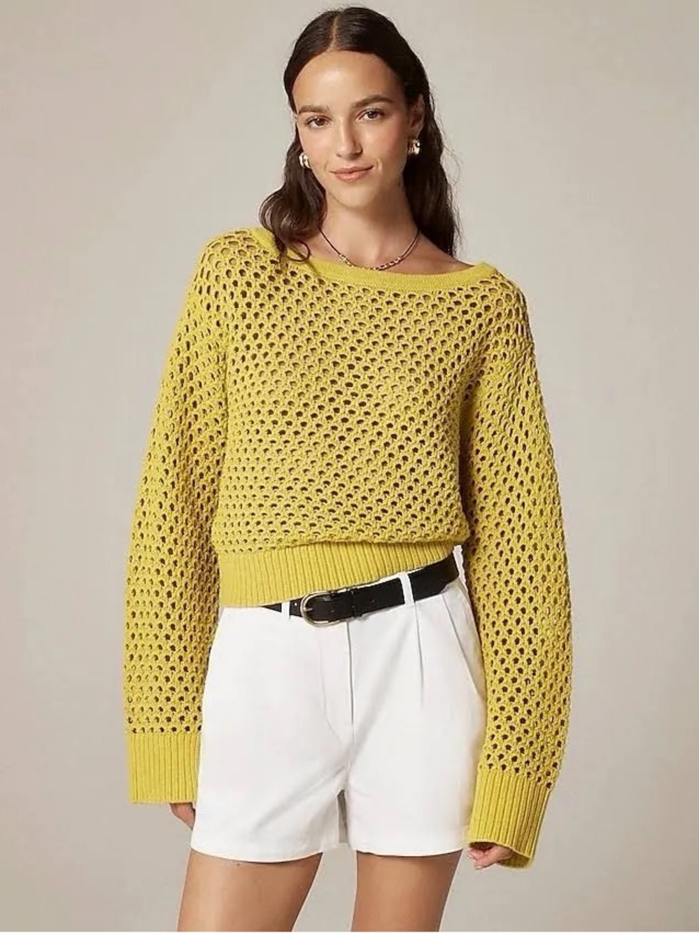 J. Crew Women's Pointelle Boatneck Sweater, Pressed Avocado, size S, NWT